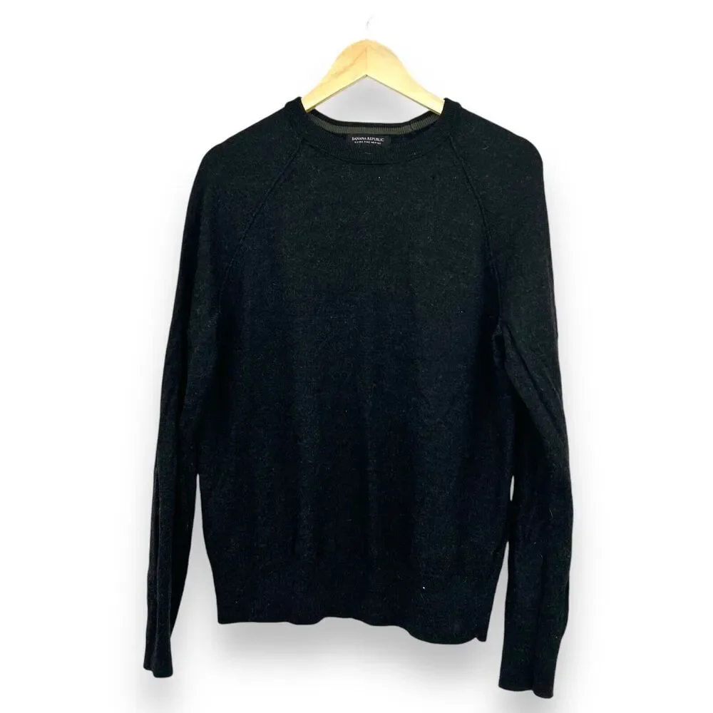 Banana Republic Extra Fine Merino Wool Sweater Men's XL Dark Gray